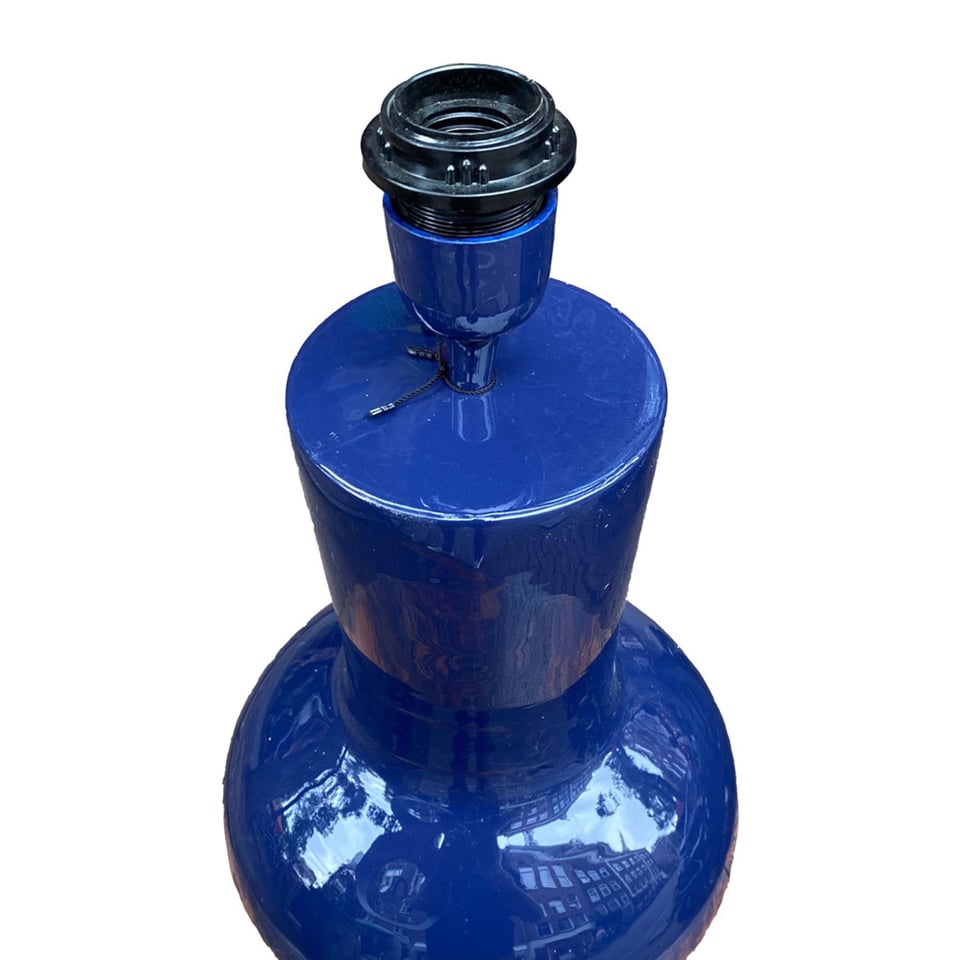 Tafel Lamp Indigo Blauw Metaal 25x48cm Geëmailleerd