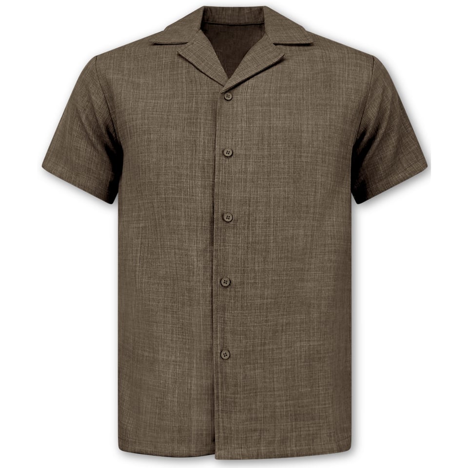 Linnen Twinset - Linnen Zomerset Heren - Linnen Overhemd Heren - Linnen Broek Heren - MG-011 - Bruin