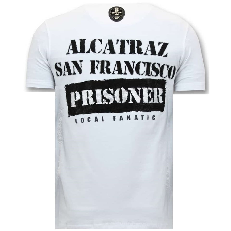 Heren T-Shirt Exclusief - Alcatraz Prisoner - Wit