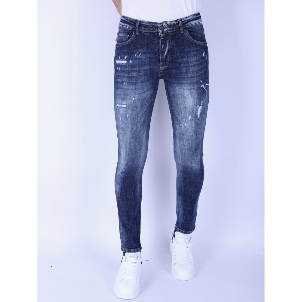 Denim Blue Stone Washed Jeans Slim Fit -1103 - Blauw