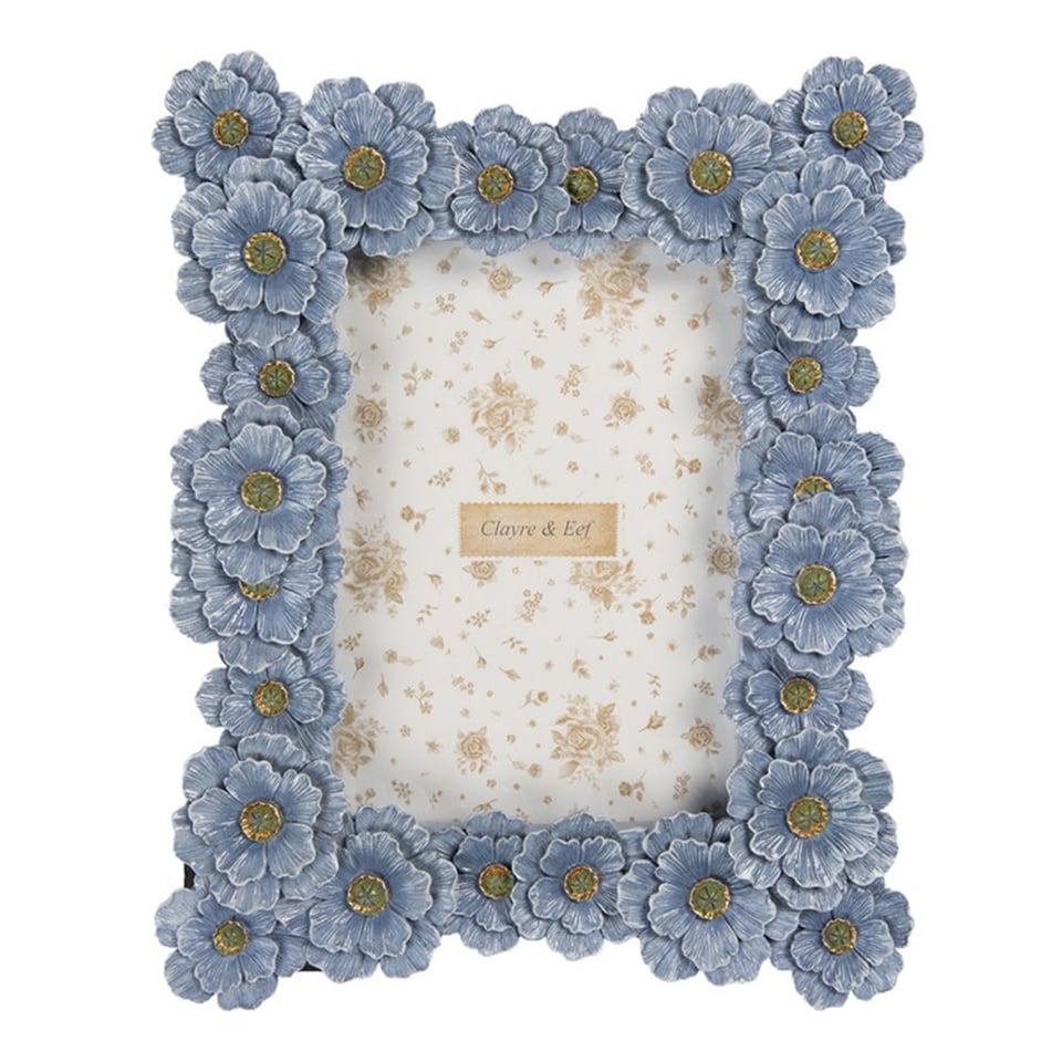 Fotolijstje Bloemen Licht Blauw 22x27cm - Foto 13x18cm