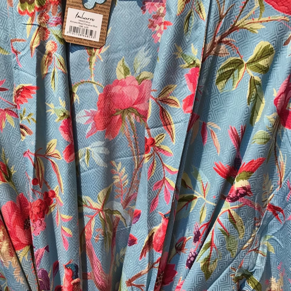 Kimono Royal Paradise Light Blue Viscose One-Size