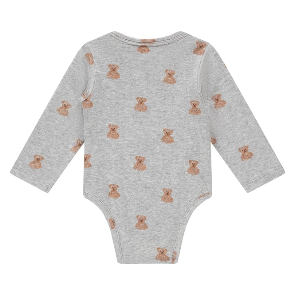 A Tiny Story Baby Romper Bears Light Grey Melange