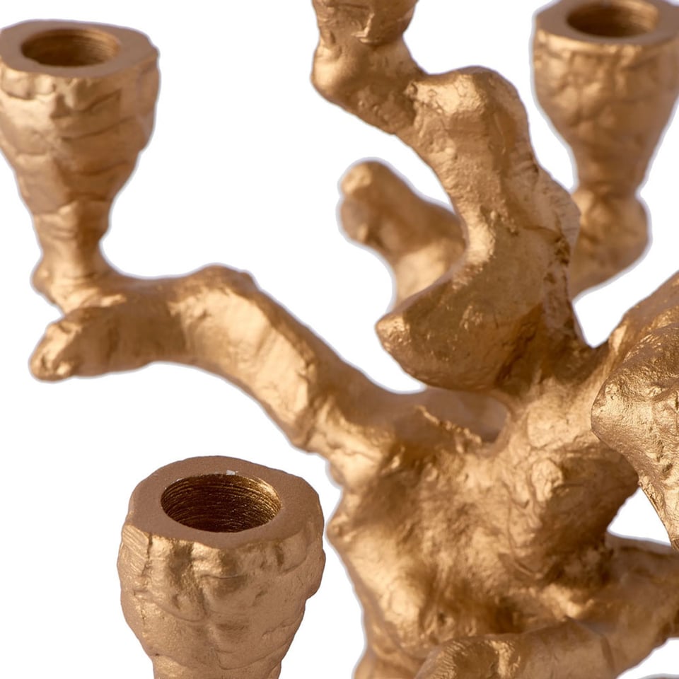 Kandelaar Apple Tree S Goud Aluminium 27x32cm 6 Armen