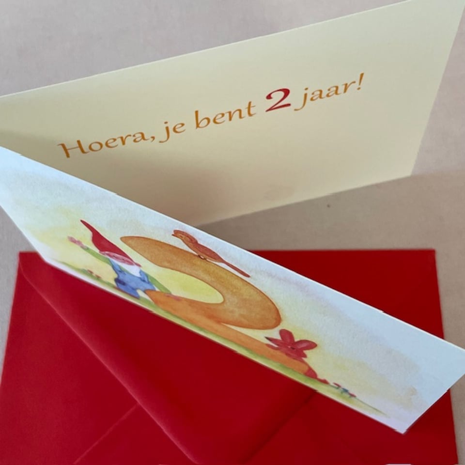 Dubbele Verjaardagskaart Met Kabouter - 2
