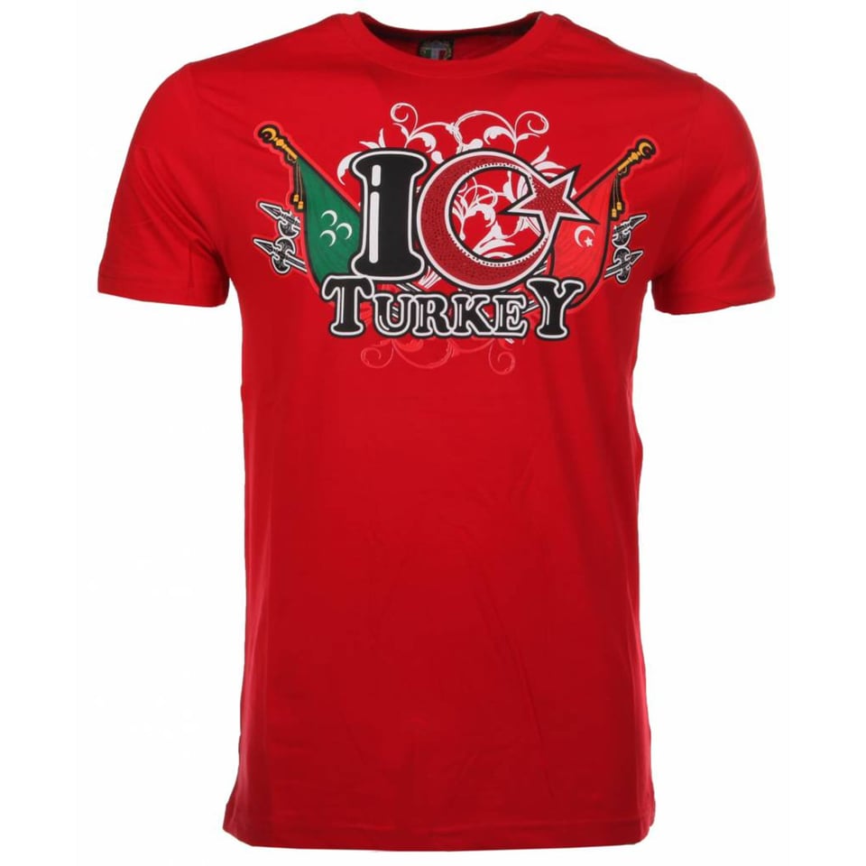 T-Shirt I Love Turkey - Rood