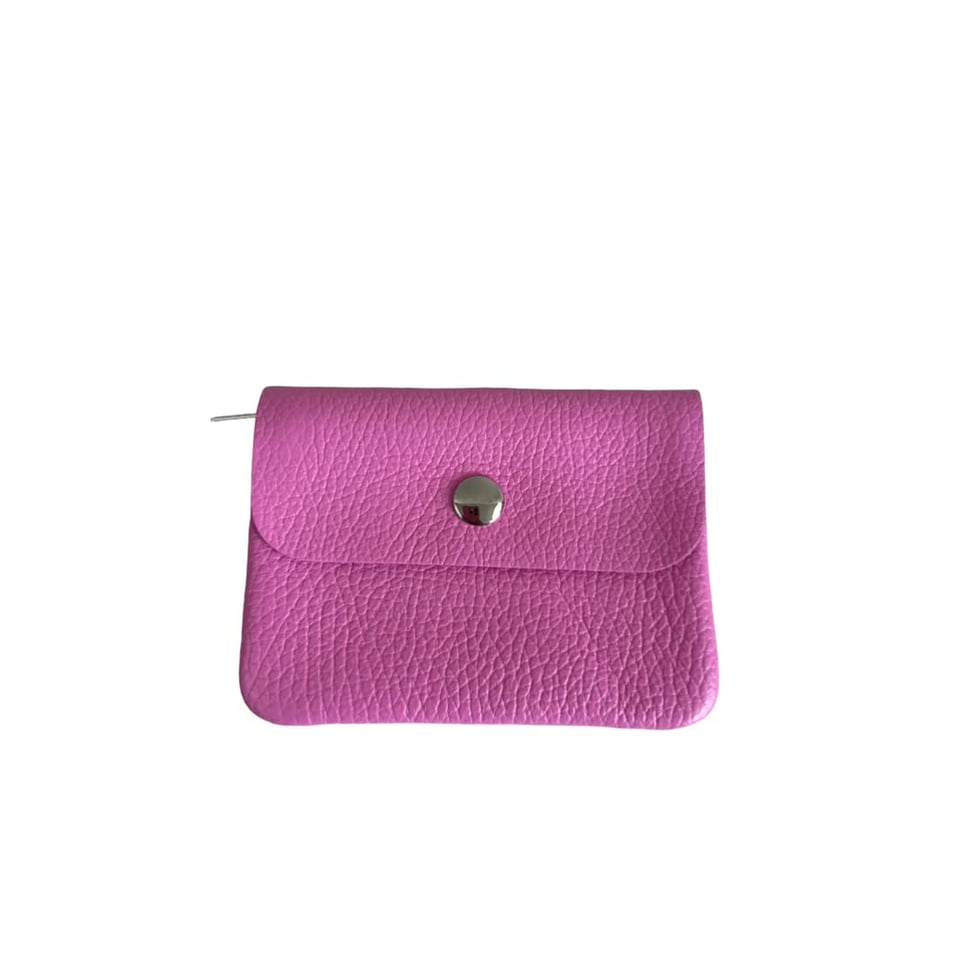 Leather Purse with Zipper Blush