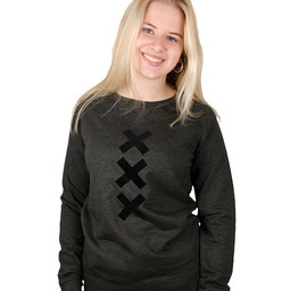 XXX Amsterdam Sweater - Dark Heather Grey (Black Suede)