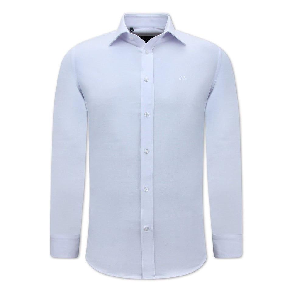 Oxford Overhemd Heren Effen - Slim Fit Stretch - Wit