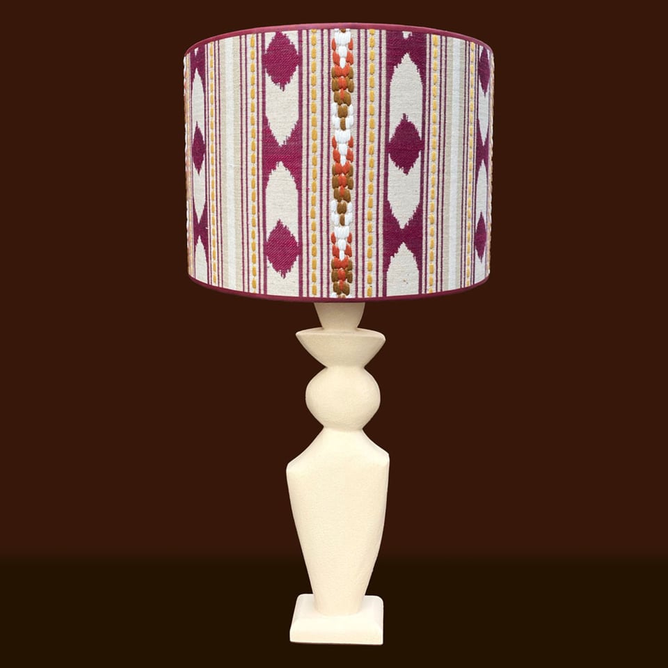 Lampenkap Cochin Aubergine Beige 40x30cm Geborduurd
