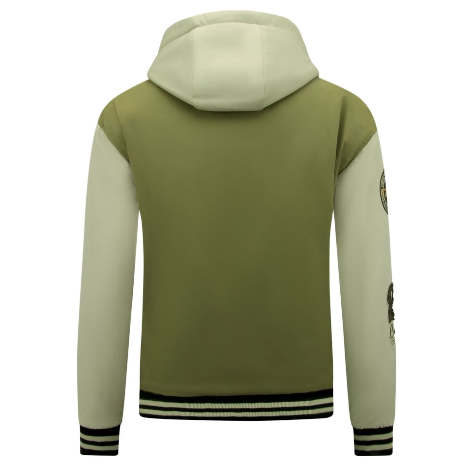 Oversized Baseball Jas Classic Met Capuchon -8632- Groen