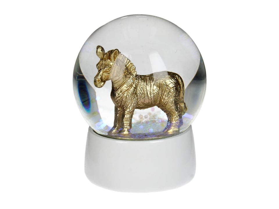 Sneeuwbol Van Glas Met Zebra 65mm - Color: Goud - Size: 65mm