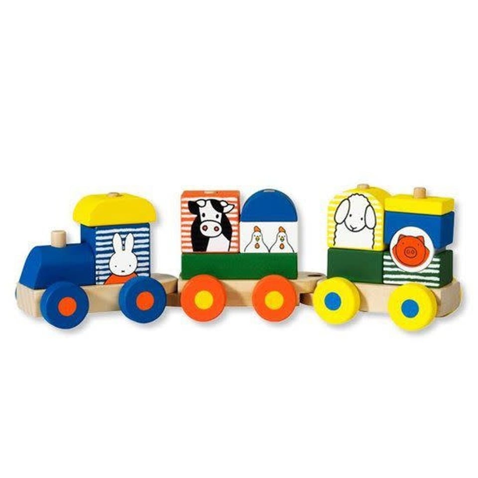 Bambolino Nijntje Houten Trein Met Blokken +18 Mnd