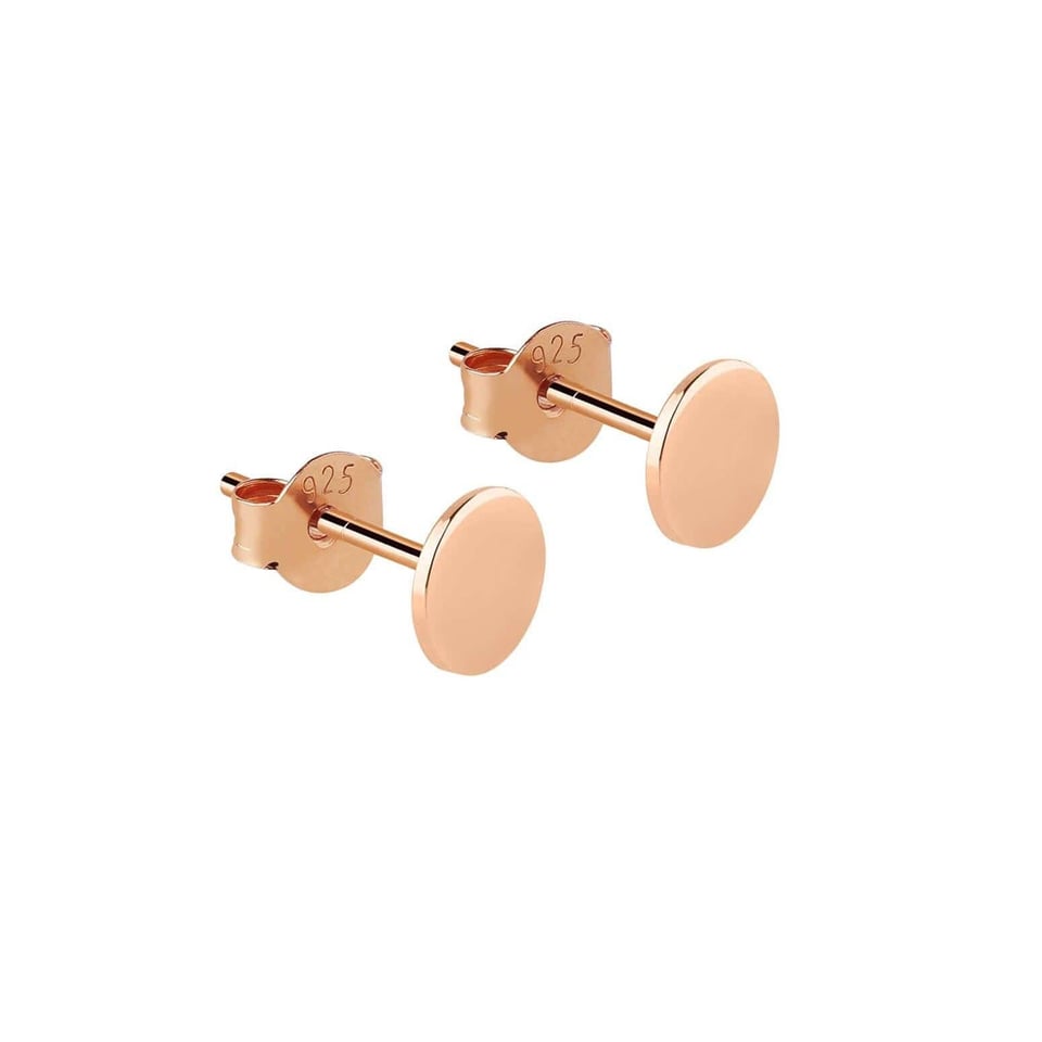 Gold Plated Coin Stud Earrings 7MM
