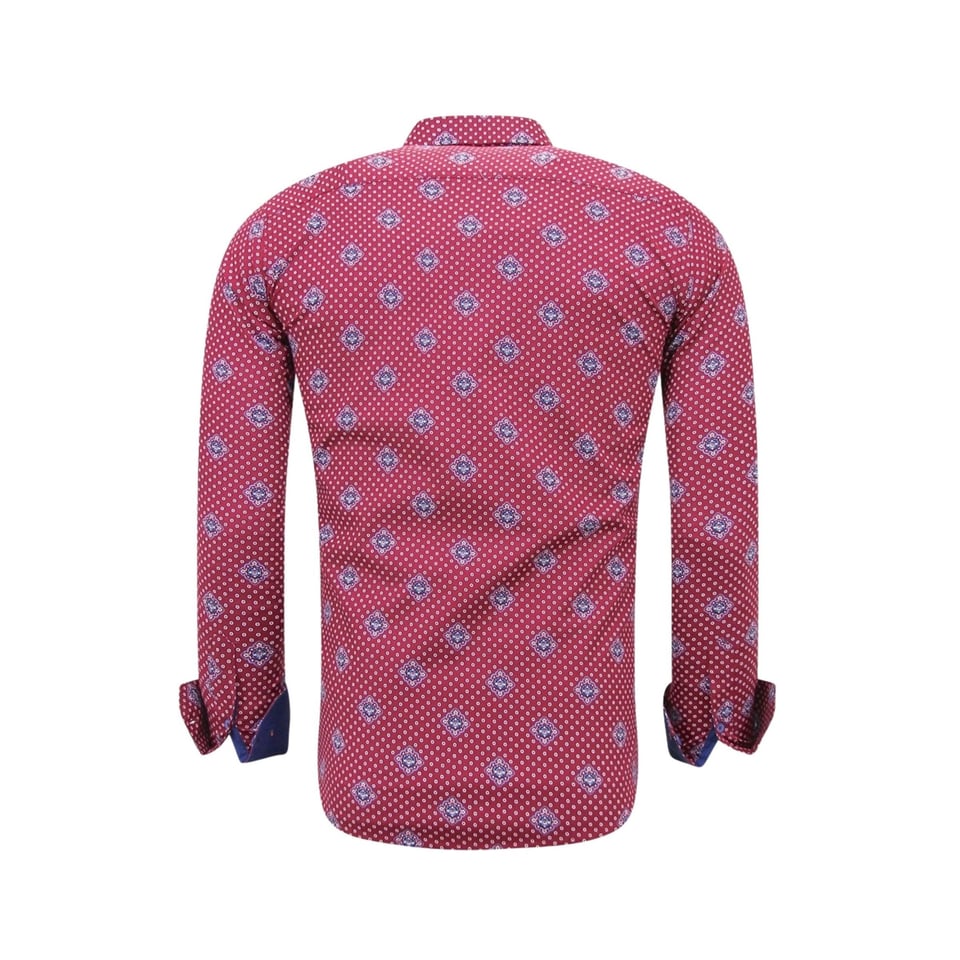 Overhemd Met Print Heren - Slim Fit - 3087 - Rood