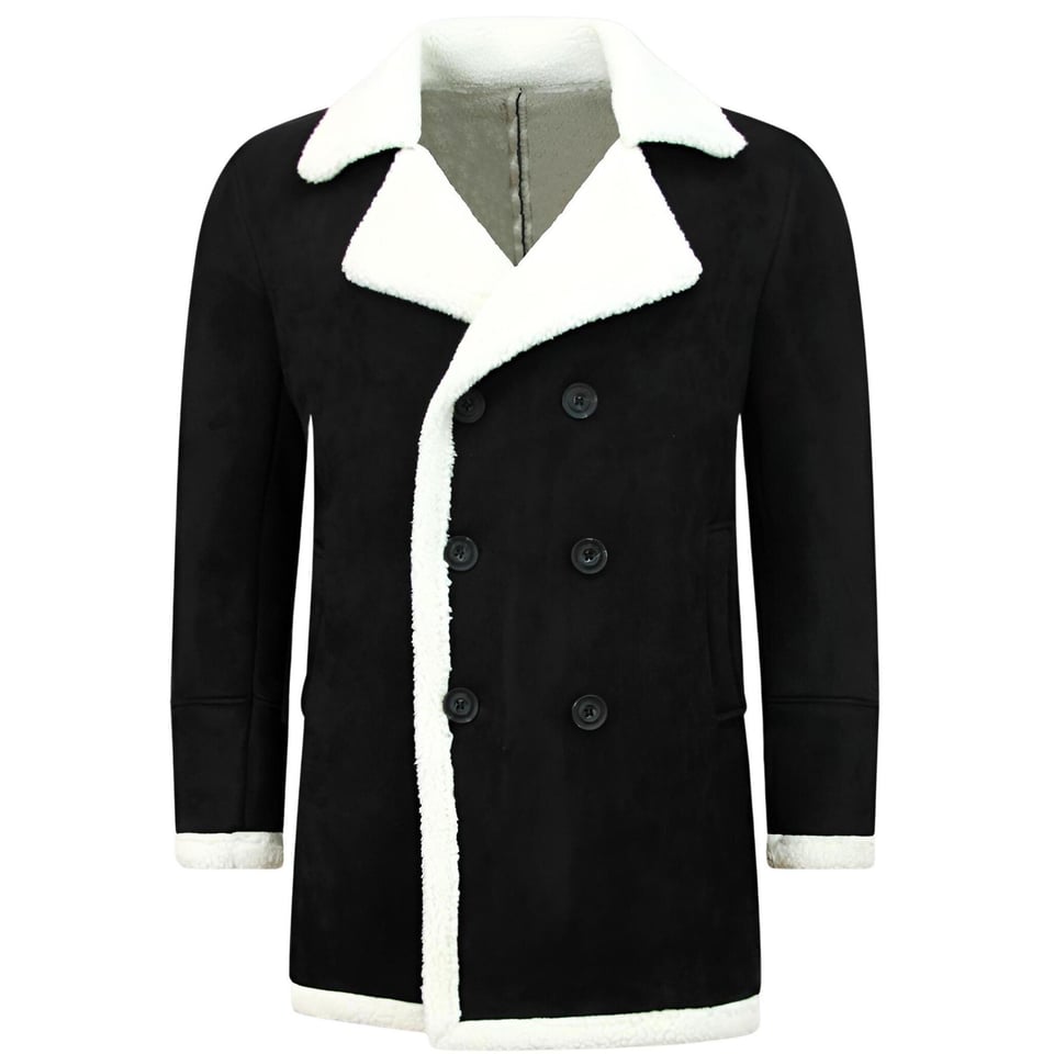 Imitatie Bontjas Parka - Lammy Coat - Zwart