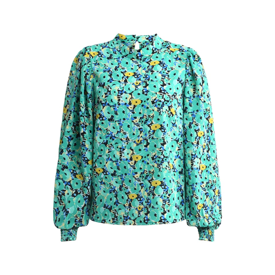 Scandi Flower blouse - Seagreen