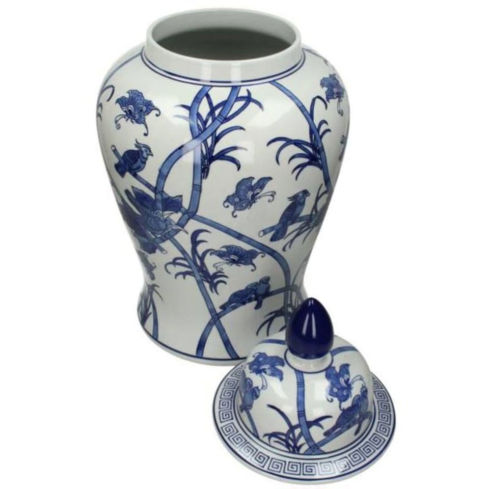 Pot Met Deksel Chinees Porselein Blauw Wit H61cm