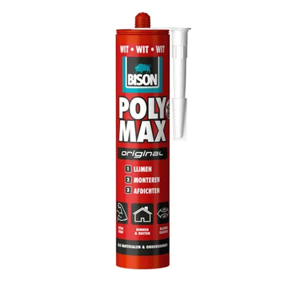 Bison Montagelijm Poly Max Original Wit 425g