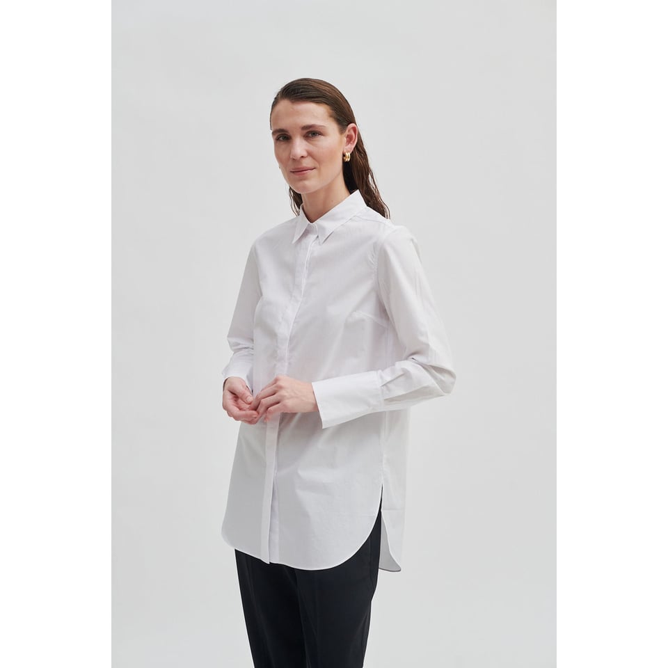 Second Female Larkin LS Classic Shirt - White Alyssum