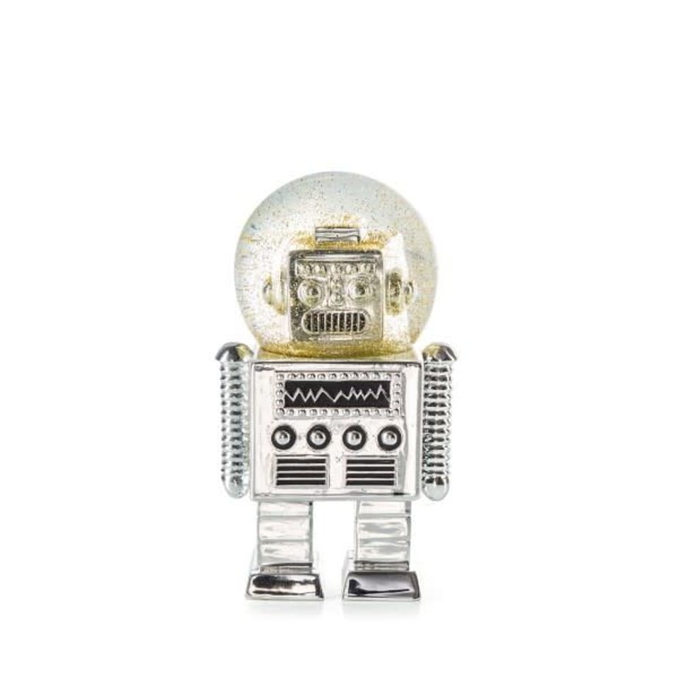 Robot Sneeuwbol Zilver, 13.5x5.2cm,