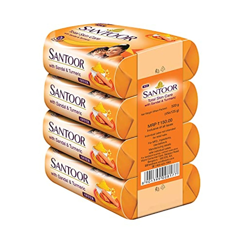 Santoor With Sandal & Turmeric Soap Bar 4 X100Gr