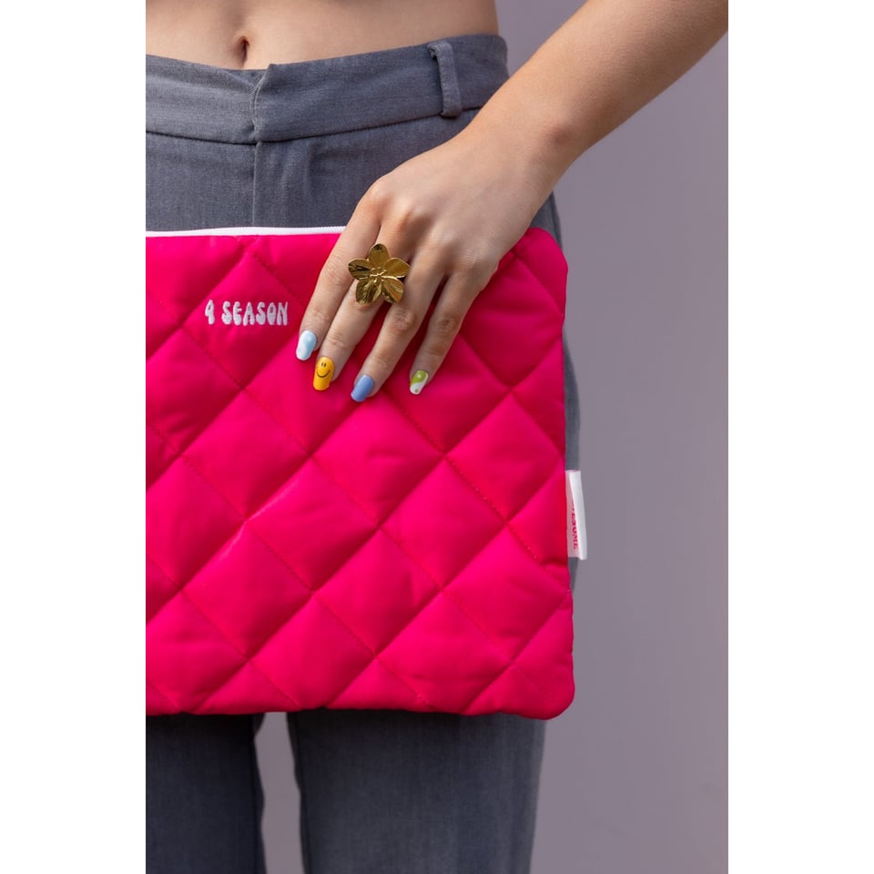 Roze puffer laptop hoes - Funcky pink sleeve