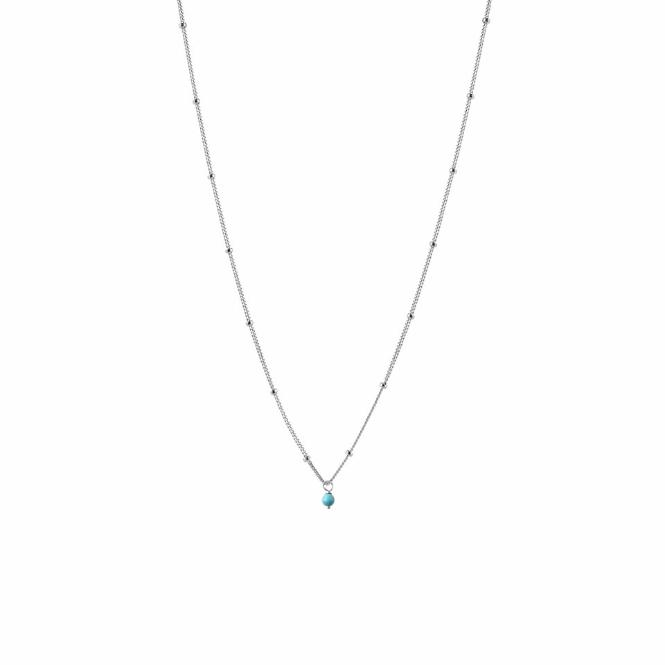 925 Silver Necklace Blue Stone Pendant