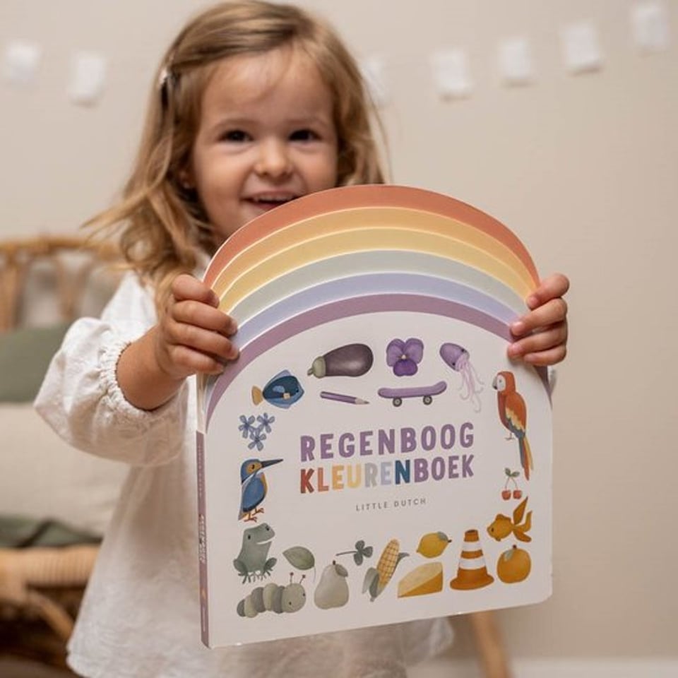 Little Dutch Kartonboek Regenboog Kleurenboek