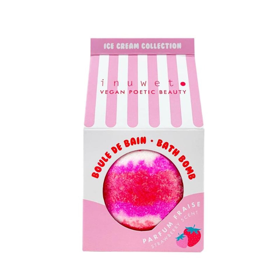 Inuwet Glitter Bad Bom Aardbei