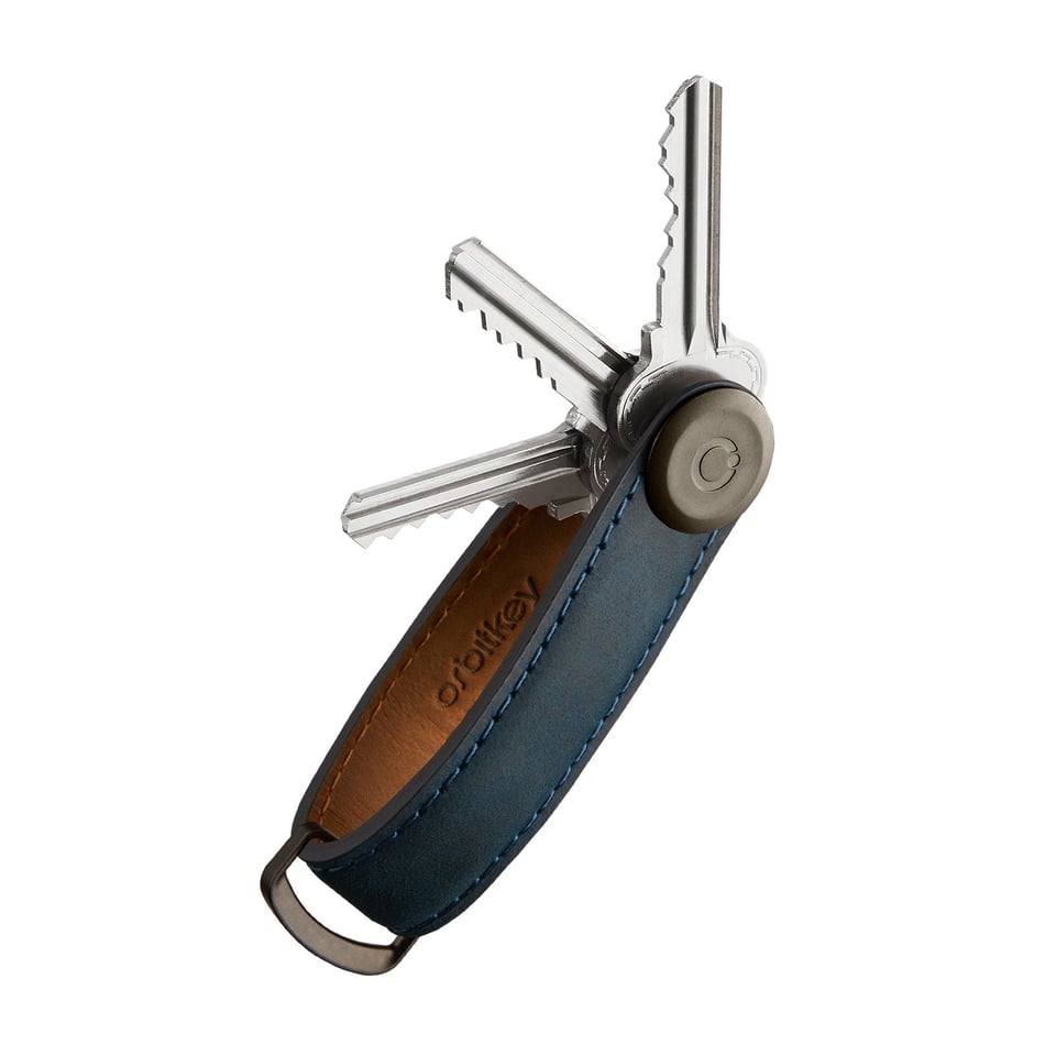 Orbit key organiser crazy horse leather - Marine Blue