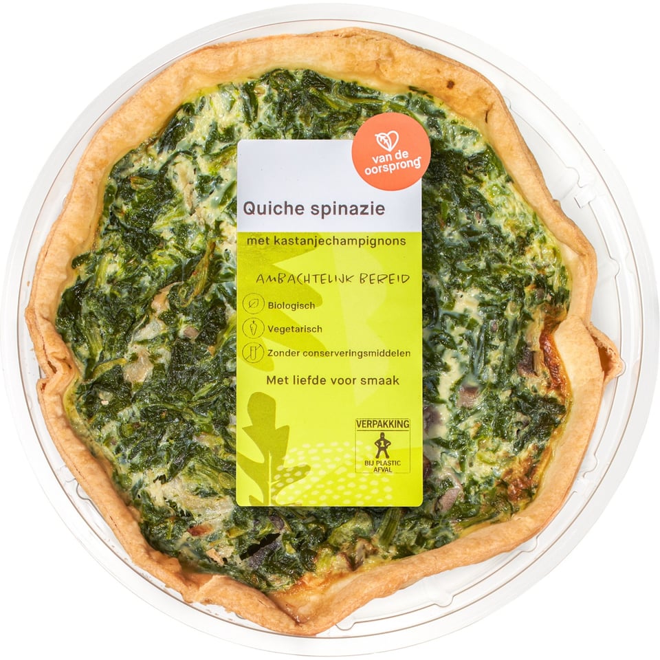 Quiche Spinazie-Kastanjechampignons