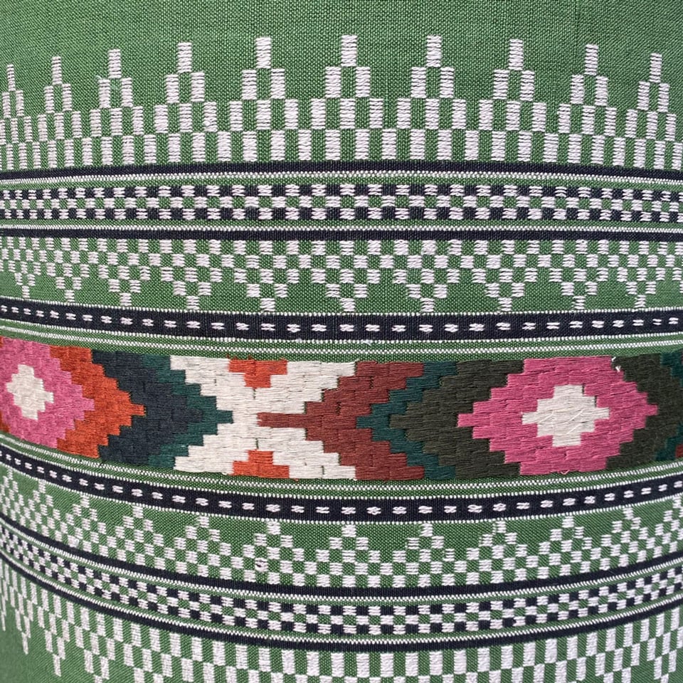 Lampenkap Tikal Groen Multicolor 40x30cm Geborduurd