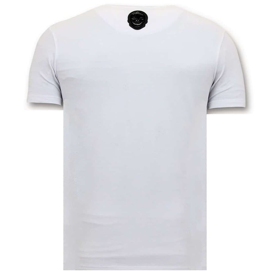 Luxe Heren T-Shirt - Joaquin Guzman El Chapo - Wit