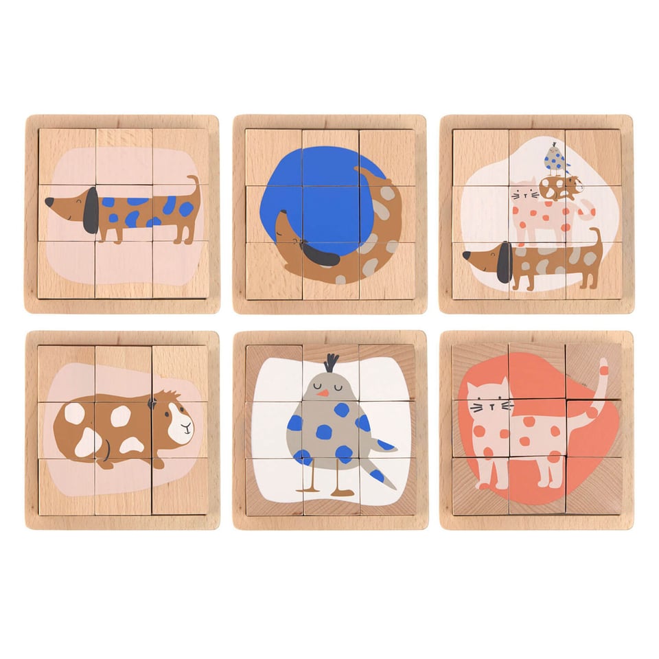 LÄSSIG Wooden Cube Puzzle 