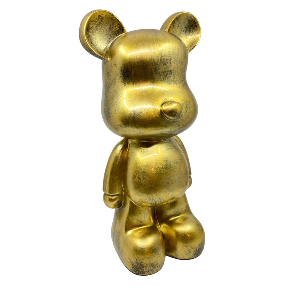 Beeld Design Beer Antiek Goud 26x47cm