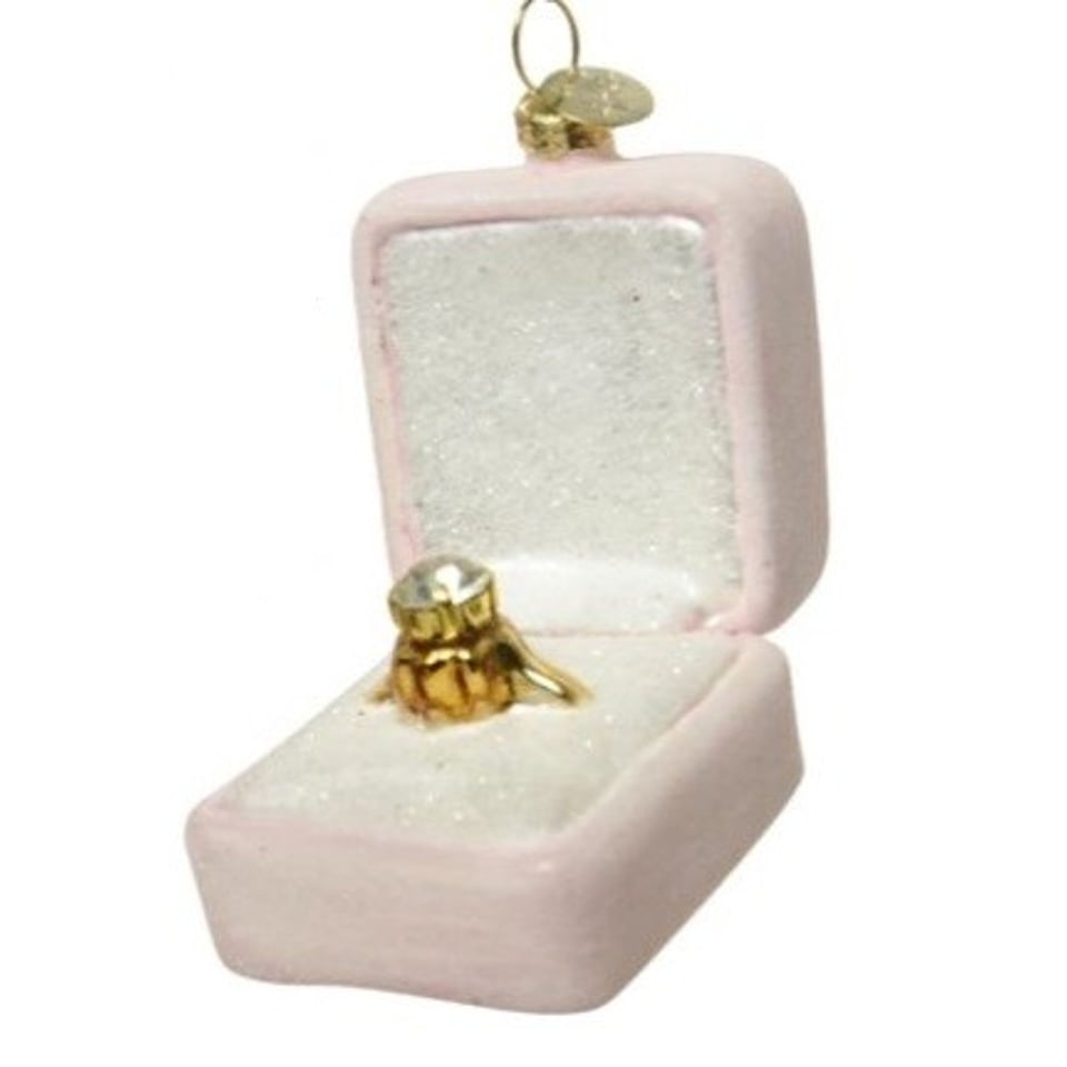 Kerstbal Trouwring Roze