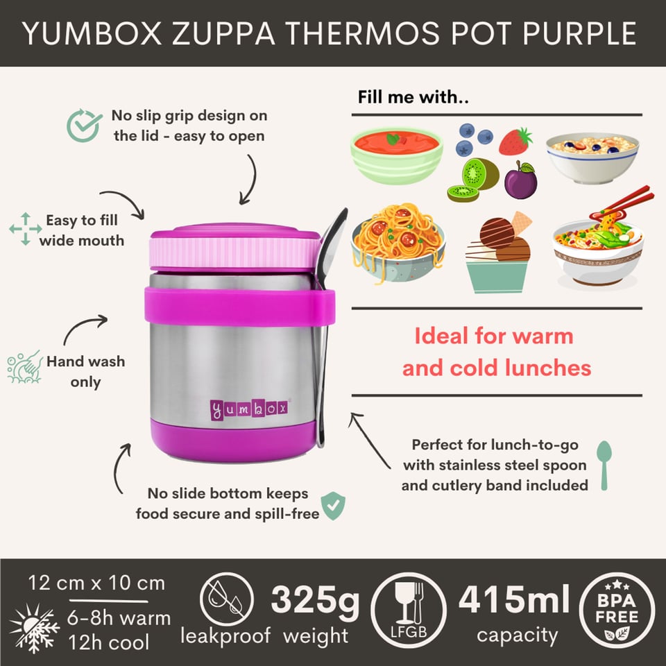 Yumbox Zuppa Bijoux Purple Met Lepel 415ml - Paars