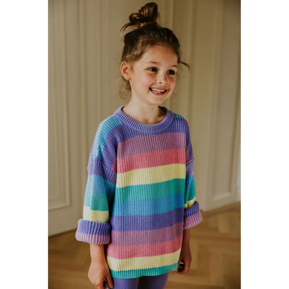 Yuki Kidswear Stripes Knitted Sweater - Doughnut