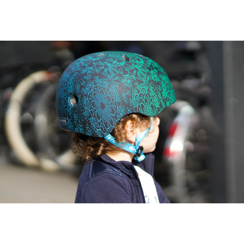 Micro Helm Deluxe Mandala Groen/blauw - Maat: M (52-56 Cm)
