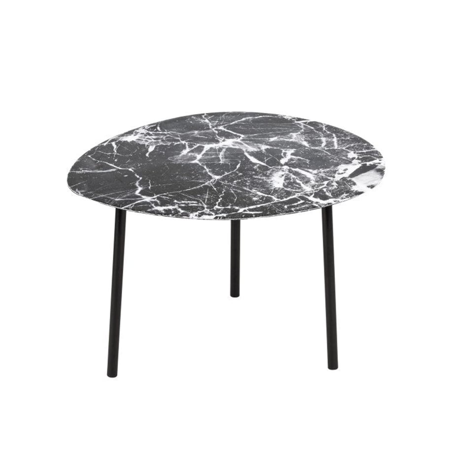 Leitmotiv Ovoid Side Table Marble Look Black