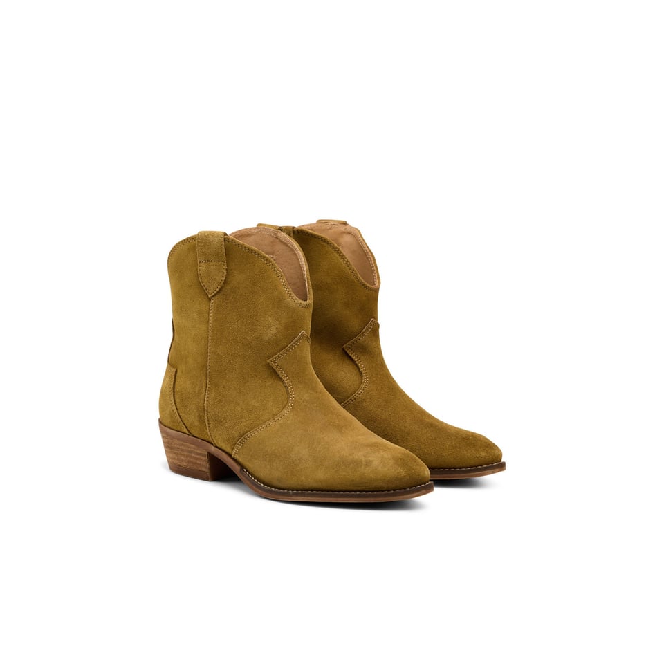 Pavement Clarice Leather Boot - Khaki Suede