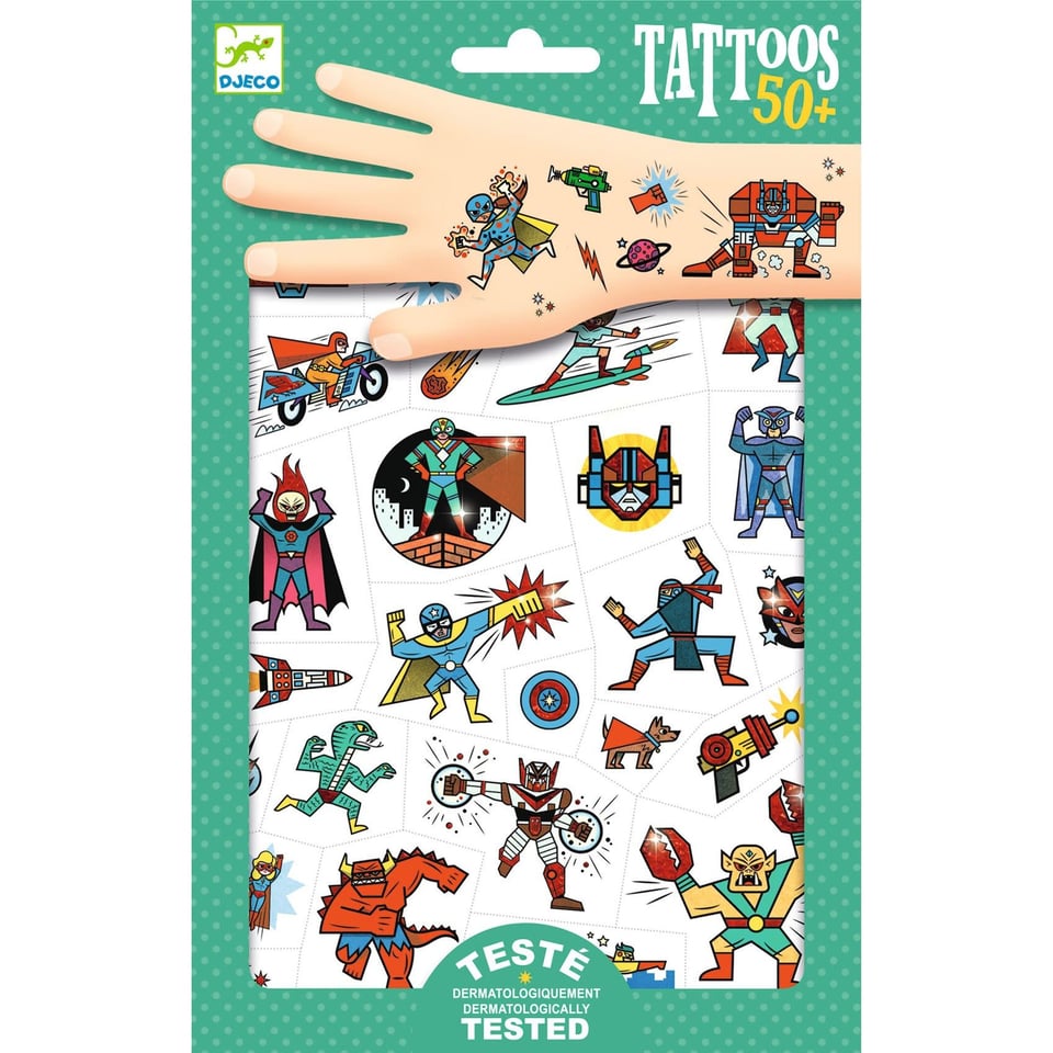 Djeco Body Art Tattoos Heroes vs Villains 3+