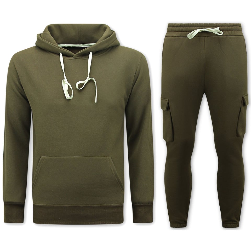 Heren Trainingspakken Volwassenen - Oversized Joggingpak - Dik Geweven - Bruin