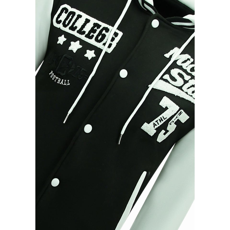 Varsity Vest Met Capuchon - 905 - Zwart