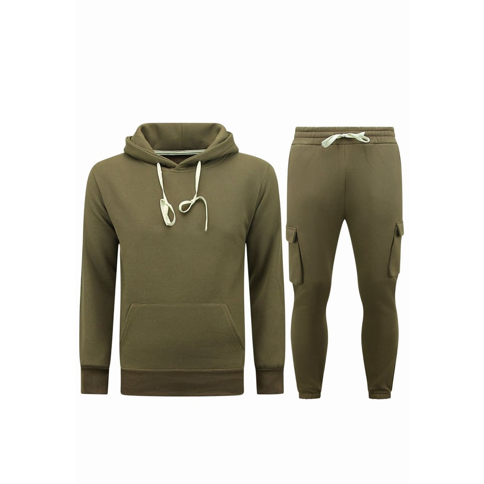 Heren Trainingspakken Volwassenen - Oversized Joggingpak - Dik Geweven - Bruin