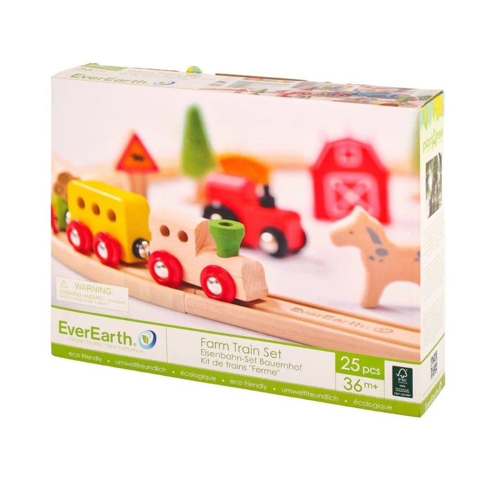 EverEarth Houten Treinbaan Farm Train Set 25 Delig 3+