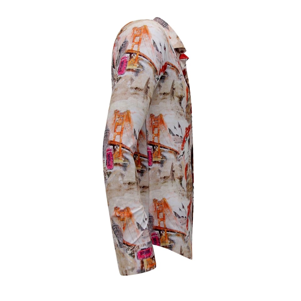 Hippe Overhemden Heren - Slim Fit -3108 - Bruin