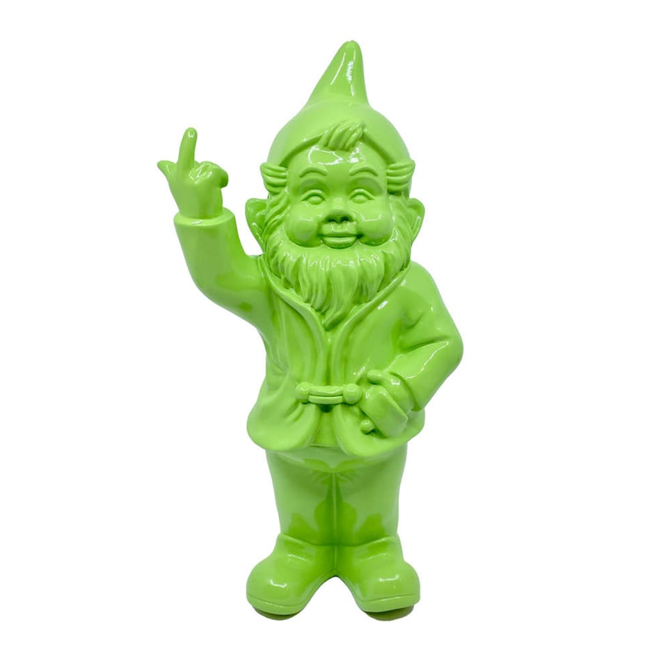 Beeld Kabouter Fuck You Lime Groen 30cm