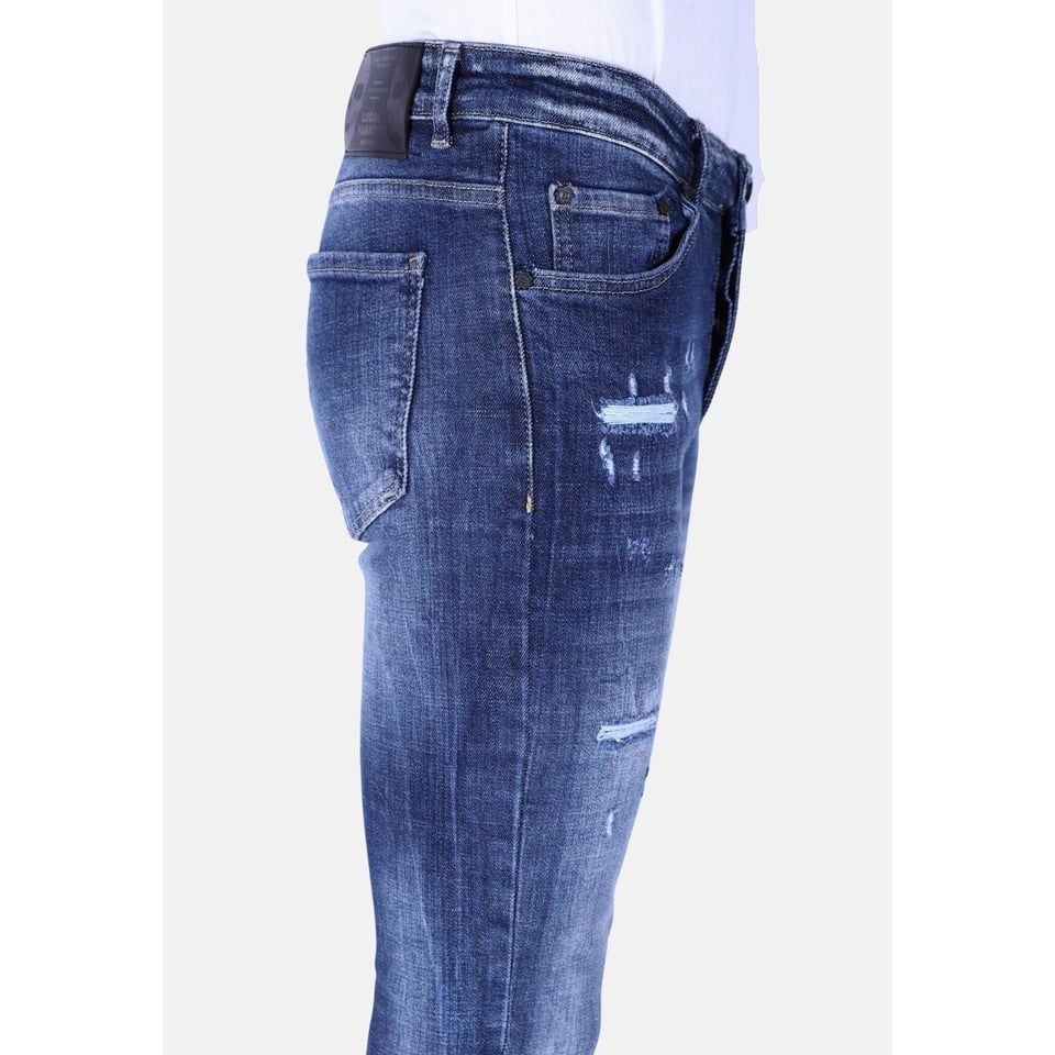 Denim Blue Stone Washed Jeans Slim Fit -1103 - Blauw